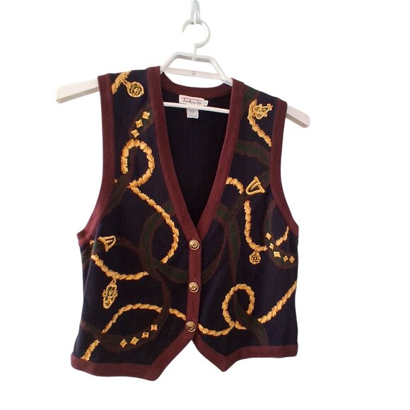 Talbots Sweaters - Talbots vintage sweater vest womens Large Equestrian